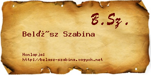 Belász Szabina névjegykártya